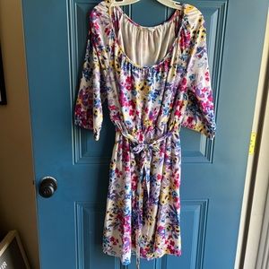 Floral dress with belt